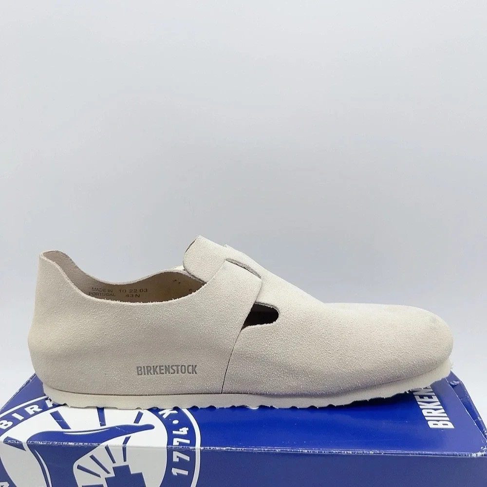 Birkenstock London Men's Casual Shoes Light Gray Suede Buckle EU 43 US 10